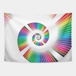 Rainbow Color Wheel Spiral Colorful Tapestry