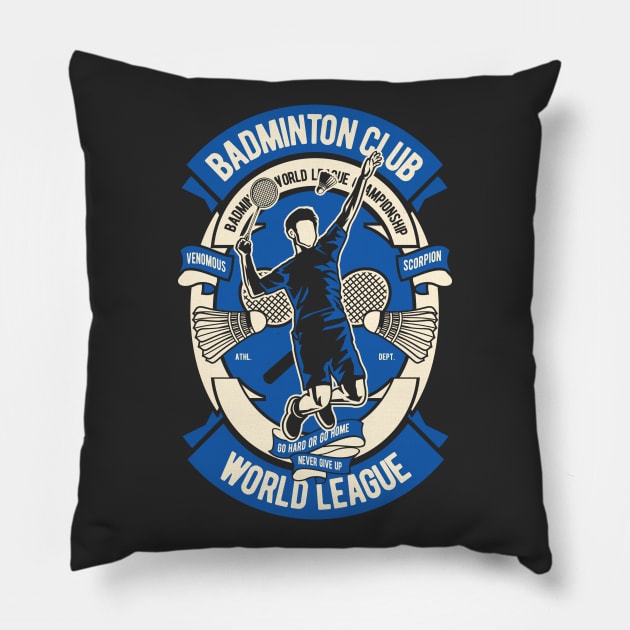BADMINTON CLUB - Badminton World League Championship Pillow by Animox