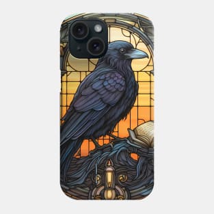 Stained Glass Raven or Crow III Phone Case