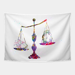 Scales heart and money Tapestry