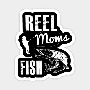 Fishing Meme | Vintage Punny Reel Moms Fish Magnet