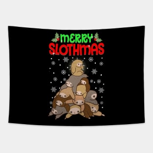 Merry Slothmas Funny Sloth Christmas Sweater Tapestry