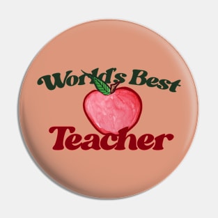 World's Best Teacher Red Delicious Apple Pin