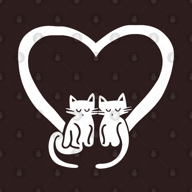 Cats in Love, 2 cats with heart, lovable and cuddly for any cat lover by 1FunLife