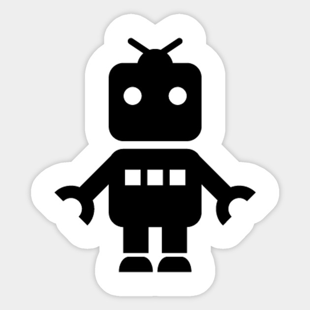 Download Baby Robot Toy Silhouette - Robot - Sticker | TeePublic