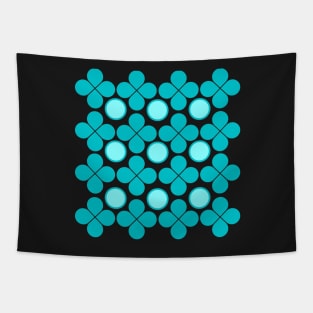 Sky Blue Circle and flower texture Tapestry