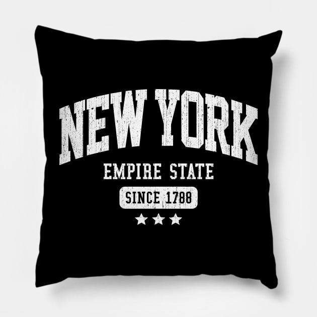 New York Empire State Athletic Design Pillow by DetourShirts