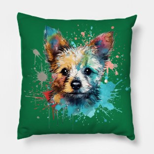 Watercolor dog Pillow