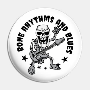 Bone Rhythms and Blues - Skeleton Blues Guitar Player Pin