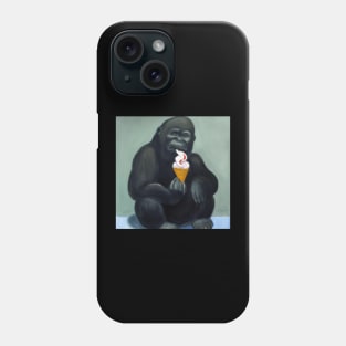 Gorilla eating ice cream Phone Case