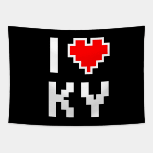 I Love KY - Pixel heart for Kentucky gamer Tapestry