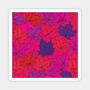 I Love Pink & Blue Leaves Magnet