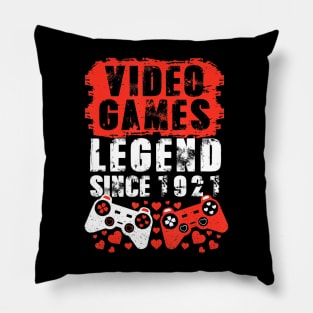 Gaming 1921 Birthday Video Games Birthday Gamer Pillow