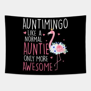 Flamingo Auntimingo like a normal Auntie Floral Mom Grandma Tapestry