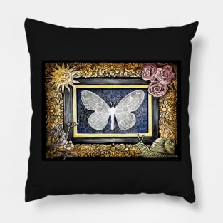 Moth with fancy border Pillow