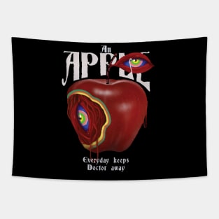 An Apple everyday keeps doctor away - surreal art Tapestry