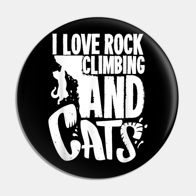 Funny Rock Climbing Gift For A Cat Lover Pin by Peter Smith