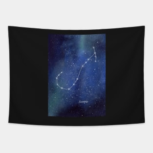 Scorpio Star Constellation with Galaxy Background Tapestry