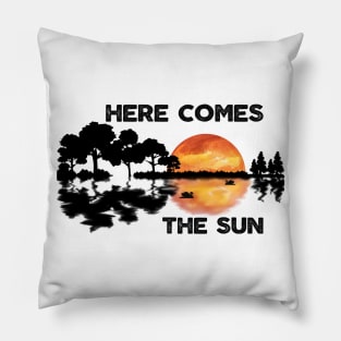 Here Comes The Sun Guitar Sunset Silhouette Music Lover Pillow