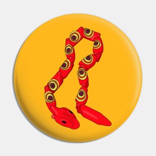 Retro Red Plastic Snake Pin