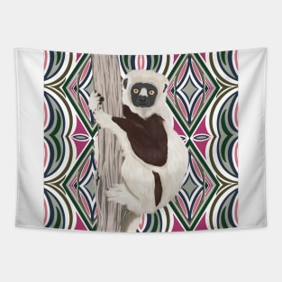 Sifika Lemur Portrait | Lemur Lover Gift Idea Tapestry
