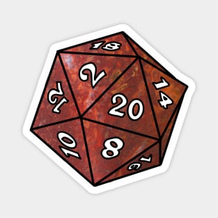 Red jasper D20 Dice Magnet