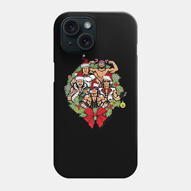 Group Shot Christmas Wreath Illustration Phone Case by Holman