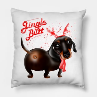 Dachshund Christmas reindeer dog, cutest butt of all Pillow