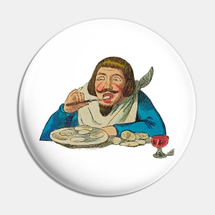 Mustache man eating Pin