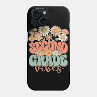 Second Grade Vibes Retro Groovy Daisy Back To School Funny Teacher Girls Phone Case