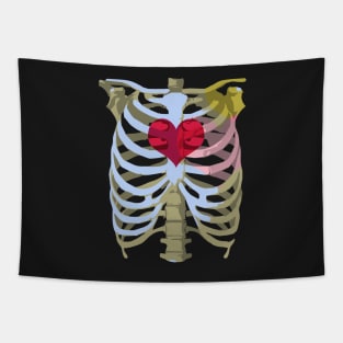 Halloween Skeleton Heart Tapestry