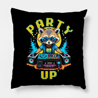 DJ Raccoon - Party Up Pillow