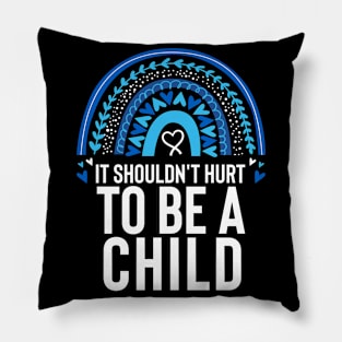 Child Abuse Prevention Awareness Month Blue Ribbon gift idea Pillow