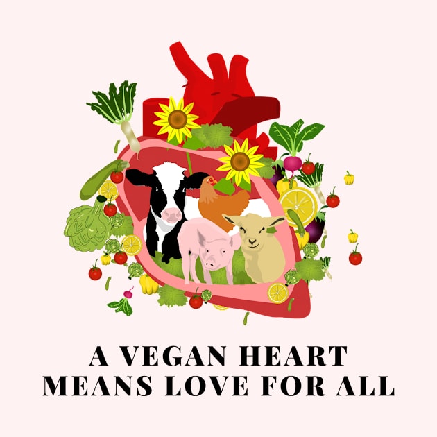 A VEGAN HEART MEANS LOVE FOR ALL by Green Art Service