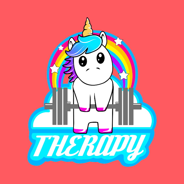 Barbell unicorn, gym girl, fitness for women by TimAddisonArt