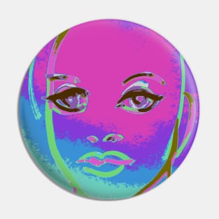 Beautiful Woman Model Portrait Pin