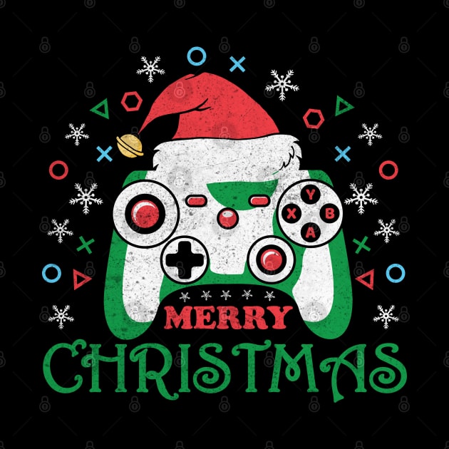 Merry Christmas Game Controller Santa Hat Gamer Christmas Gift by BadDesignCo