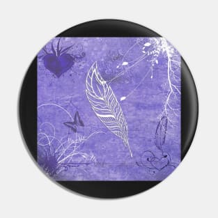 Feather Purple Butterflies Graphic Desired, Beautiful Inspired Spiritual Design, face masks, Phone Cases, Apparel & Gifts Pin