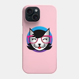 Female Geeky Cat with Glasses Phone Case