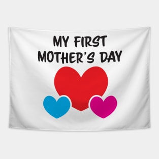 My First Mother's day mother of twins baby boy and baby girl Tapestry