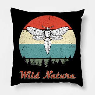 Wild Nature Moth White Abstract Sunset Pillow