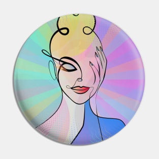 Pop Art - Colorful Woman Portrait Pin