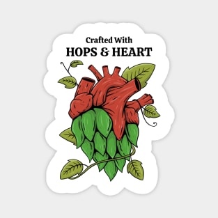 Brewing T-shirt - HOPS AND HEART - light color Magnet