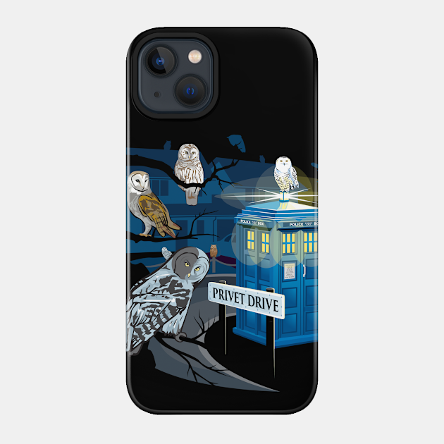 Hedwig Says Who! ( Doctor Who Tardis ) - Tardis - Phone Case