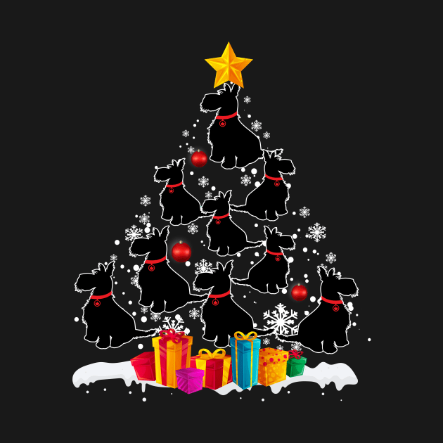 Scottish Terrier Christmas Tree Merry Xmas by AstridLdenOs
