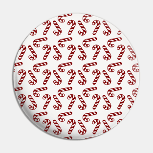 Large Dark Christmas Candy Apple Red Candy Canes on White Pin