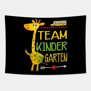 Team Kinder Garten Giraffe School Bus Kid Gift Tapestry