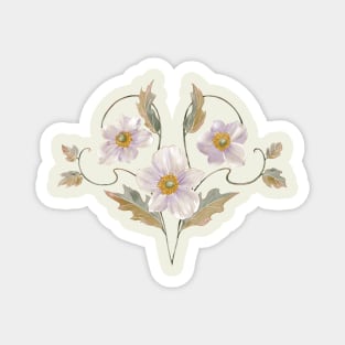 Three Graces anemone flowers Magnet