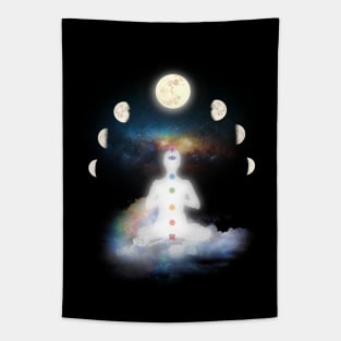 Lunar Moon Phases Transcending Chakra Meditation Tapestry