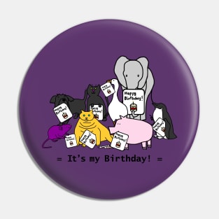 Cute Animals Celebrate Your Birthday Pin